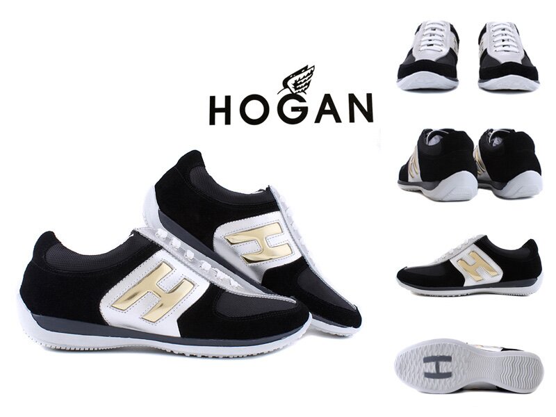 Hogan Sito Ufficiale Uomo Scarpe casual Oro Logo Nero Bianco